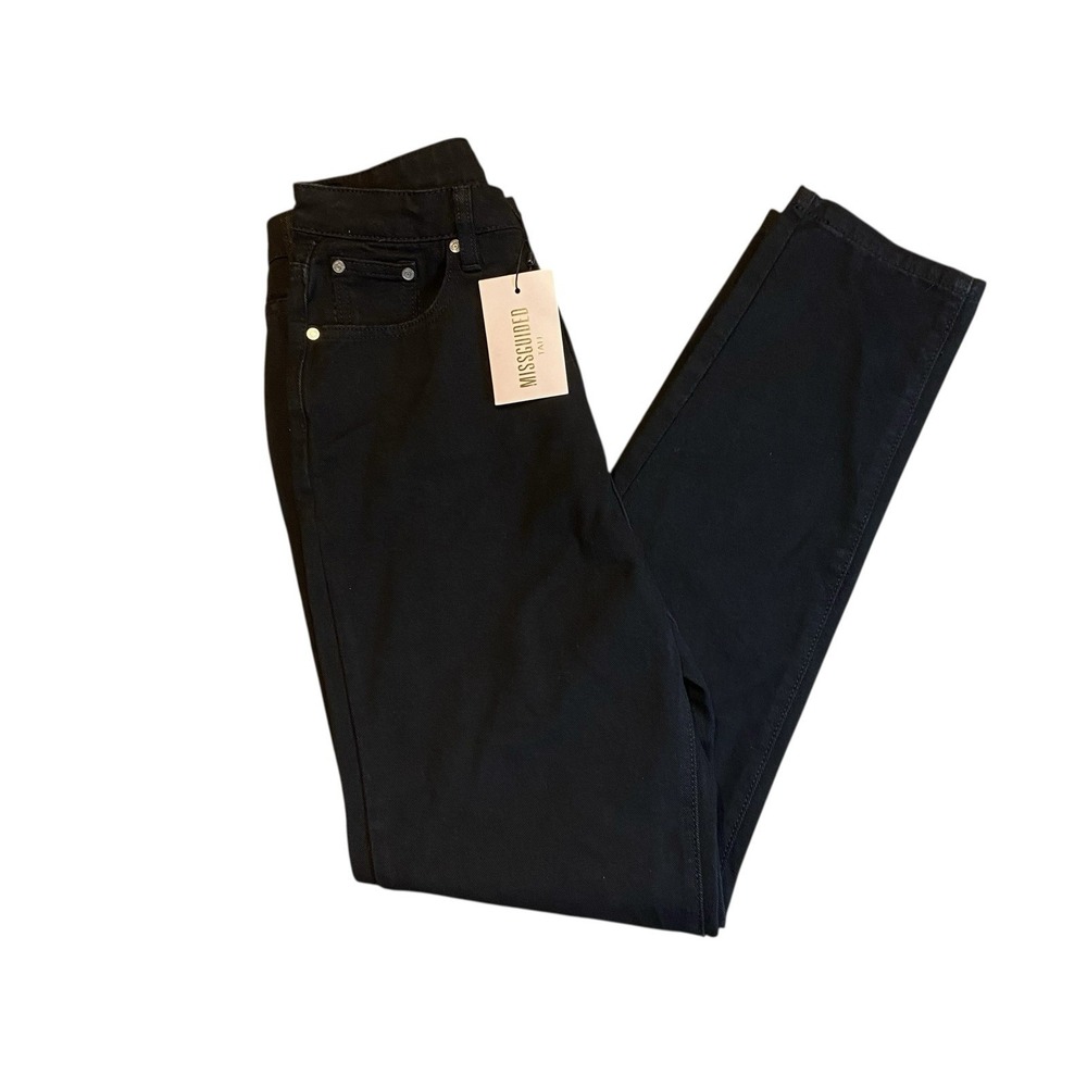 NEW Missguided Women's Riot High Waisted Mom Jeans Size Tall 4 Black - Picture 4 of 11
